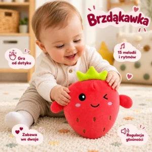 Brzdąkawka – Grająca Pluszowa Truskawka Reagująca na Dotyk
